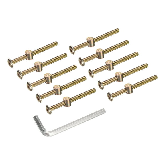 10 Pack M6x70mm Hex Socket Head Screws Bolt with Barrel Nuts & M4 Wrench