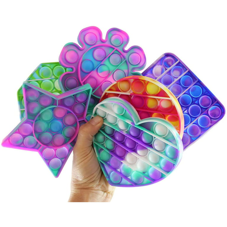 ALL 6 SHAPES - Tie Dye Bubble Pop Game - Silicone Push Poke Bubble