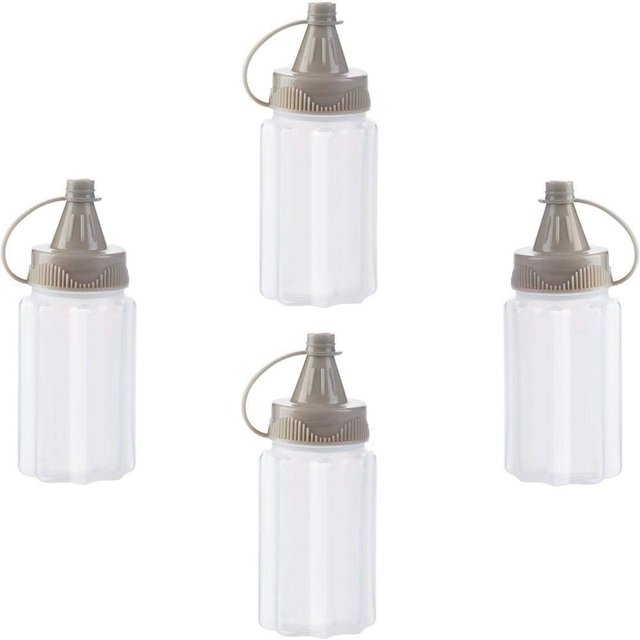 Botellas exprimibles JM plástico gris Con tapa giratoria para condimentos aceites salsas