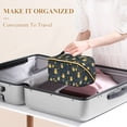 thumbnail image 3 of FORMRS Makeup Bag Travel Cosmetic Organizer for Women Fold Flat Zipper Pouch with Handle, Orange Fireflies Pattern, 3 of 8