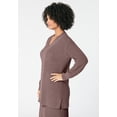 thumbnail image 4 of Roaman's Women's Plus Size Cable Knit V Neck Sweater, 4 of 5