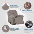 thumbnail image 3 of Housses Extensibles pour Fauteuil Inclinable Durables, Douces, en Jacquard Très Extensible, Housse de Meuble de Sofa Ajustée, Housse/protecteur de Fauteuil Inclinable Élégante (Lot de 2 Fauteuils Inclinables, Taupe), 3 of 7