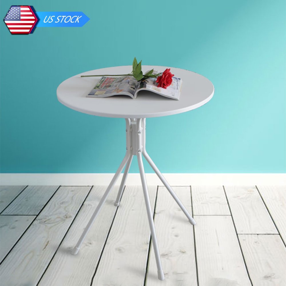 Modern Round Coffee End Table,White