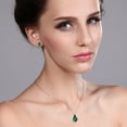 thumbnail image 3 of Gem Stone King 925 Sterling Silver Green Nano Emerald and Black Onyx Pendant and Earrings Jewelry Set for Women (10.51 Cttw, Round 10MM, Gemstone May Birthstone, with 18 inch Silver Chain), 3 of 3
