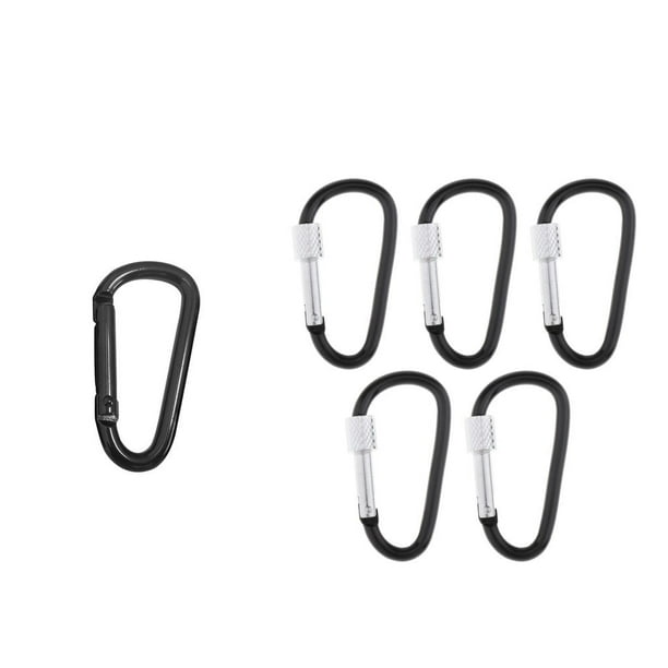 4 Mousquetons en métal Noir Porte-clés Mousqueton Amovible,Attache
