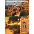 thumbnail image 6 of Brightown Outdoor String Lights LED 100FT Patio Lights with 52 Shatterproof ST38 Dimmable Vintage Edison Bulbs, Waterproof Outside Hanging Lights for Backyard Deck Garden Party Xmas Decor, 2700K, 6 of 8