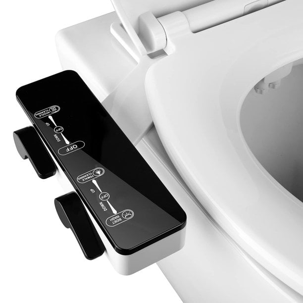 Non-Electric Smart Toilet Lid Hot Cold Double Spray Self-cleaning Attachment US 