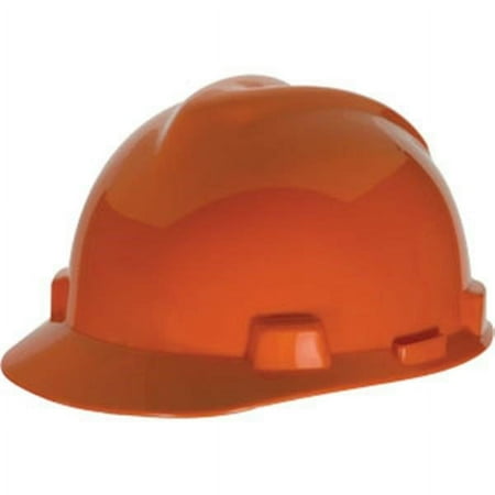 MSA V-Gard Standard Slotted Hardhat Cap w/ Fas-Trac Suspension, Orange (16 Units)