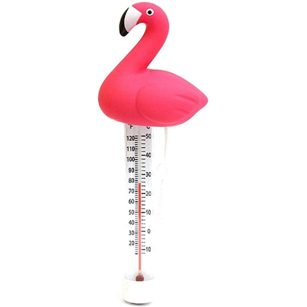 Termómetro flotante para piscina Termómetro de piscina Flamingo Termómetro de agua flotante, para todas las piscinas exteriores e interiores, spas, bañeras de hidromasaje oso de fresa Electrónica