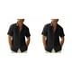 thumbnail image 1 of Camisa de hombre Minnieouse casual transpirable verano Negro L 2piezas, 1 of 6