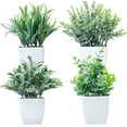 thumbnail image 2 of 2Pcs/3Pcs/4Pcs Fake Plants Potted Small Artificial Plants Indoor Faux Plants in White Pot Greenery for Home Office Bedroom Desk Bathroom Shelf Farmhouse Decoration, 2 of 9