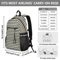 thumbnail image 3 of JIALIOU 14" Laptop Backpack Waterproof Airline Approved Stylish Casual Daypack for Travel Business College Work, Navy Beige Stripe, 3 of 8