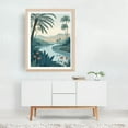 thumbnail image 3 of Tropical River Landscape - Illustration Tropical Palm Tree Landscape Botanical Nature Floral Unframed Wall Art Print 20 x 28 inches, 3 of 4