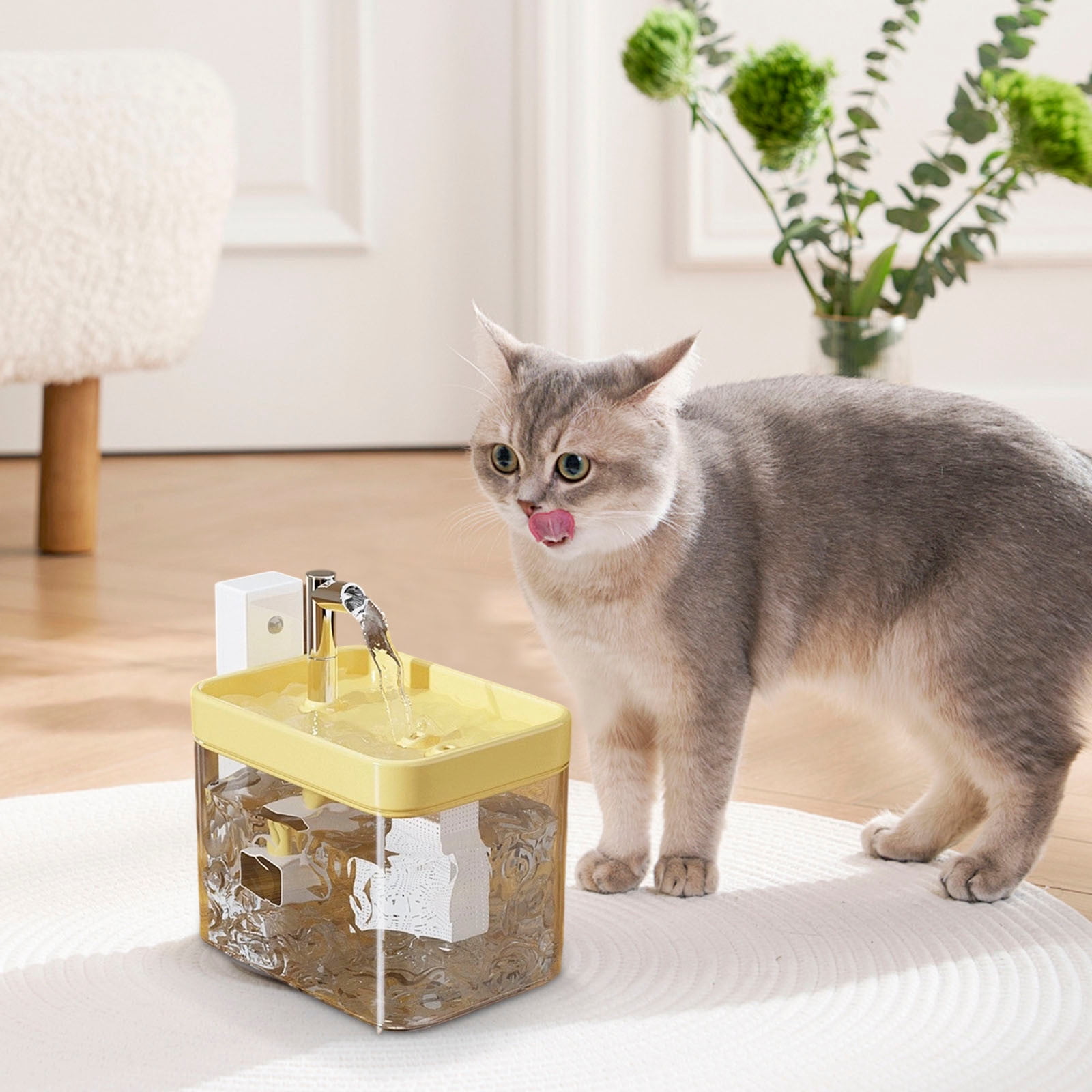 Automatic Pet Water Dispenser with Triple Filtration System Large Capacity Quiet Operation LED Indicator for Cats and Dogs