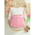 thumbnail image 2 of Suealasg Baby Girls Sweater Rompers Clothes 3M 6M 12M 18M 24M Newborn Girls Sleeveless Round Neck Striped Printed Knit Onesie Bodysuits Infant Girl Fall Jumpsuits Clothing, 2 of 9