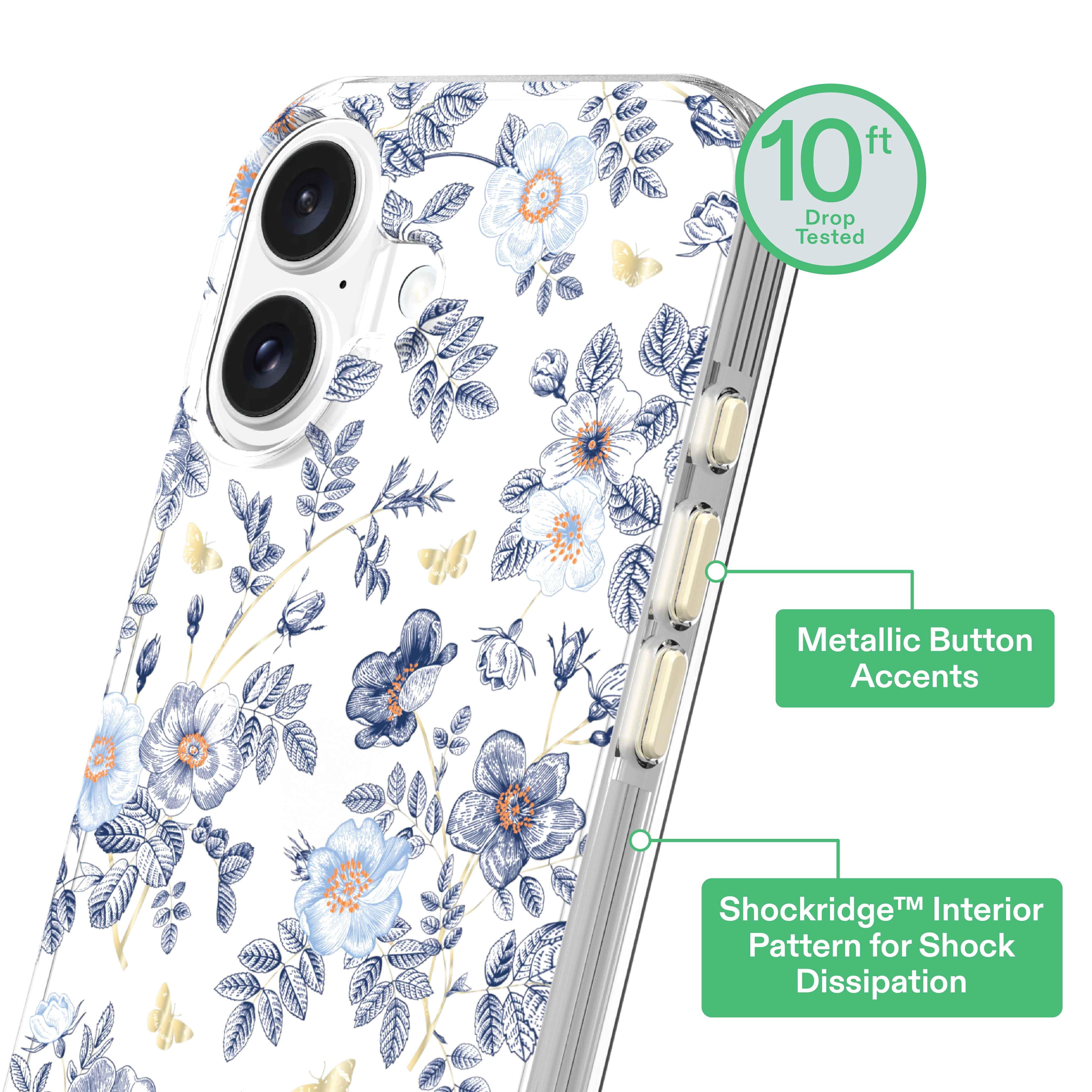 onn Phone Case for iPhone 17 - Blue Toile