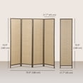 thumbnail image 3 of HOMCOM Handwoven 4 Panel Privacy Screen, 6 FT Folding Room Divider, Brown, 3 of 10