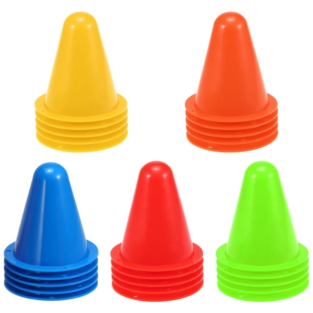 25 Pack / 50 Pack Mini Sports Agility Marker Cones for Kids Soccer Training Roller Skating