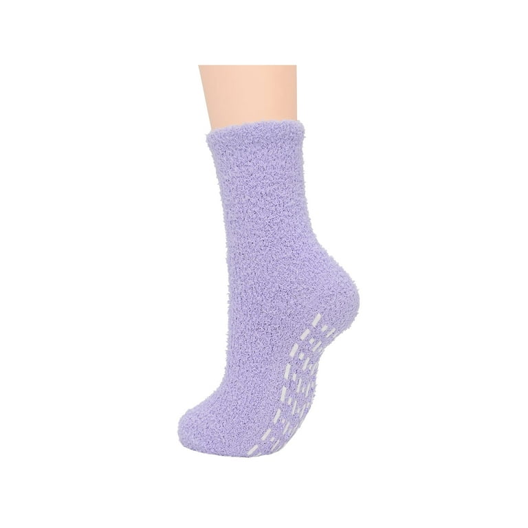  Anti Slip Athletic Plush Slipper Grip Socks Women