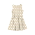 thumbnail image 4 of CCRFTGI Dresses for Kids Girls Size 8 A-Line Beige Polka Dots Dress Holiday Cute Sleeveless Girls Dresses Summer Stylish Casual Beach Fancy Dress for Girls Beige 12-13 Years, 4 of 4