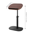 thumbnail image 4 of Yedigre Table d'Extrémité, Table d'Appoint Mince à Hauteur Réglable, Table Plateau TV Pivotante à 360 Degrés, Table de Chevet avec Étagère de Rangement à 2 Niveaux, Table de Canapé Réversible (Brun), 4 of 10