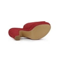 thumbnail image 5 of BLISSFUL STEP Women's Chunky Heels Platform Open Toe Slides Sandals Red 8.5, 5 of 8