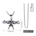 Cptfadh Dumbbell Pendant Necklace Titanium Stainless Steel Fitness Gym Necklace Weight Plate