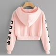thumbnail image 3 of Floleo Clearance Womens Tops Long Sleeve Shirts Fall Clearance Womens Autumn Long Sleeve Hoodie Sweatshirt Letters Hooded Pullover Tops Blouse Pink, 3 of 8