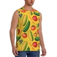 thumbnail image 2 of Fotbe Colorful Vegetables Men's Camiseta sin Mangas Estampada para Hombres, Playera Casual para Gimnasio, Entrenamiento, Playa-XX-Large, 2 of 7