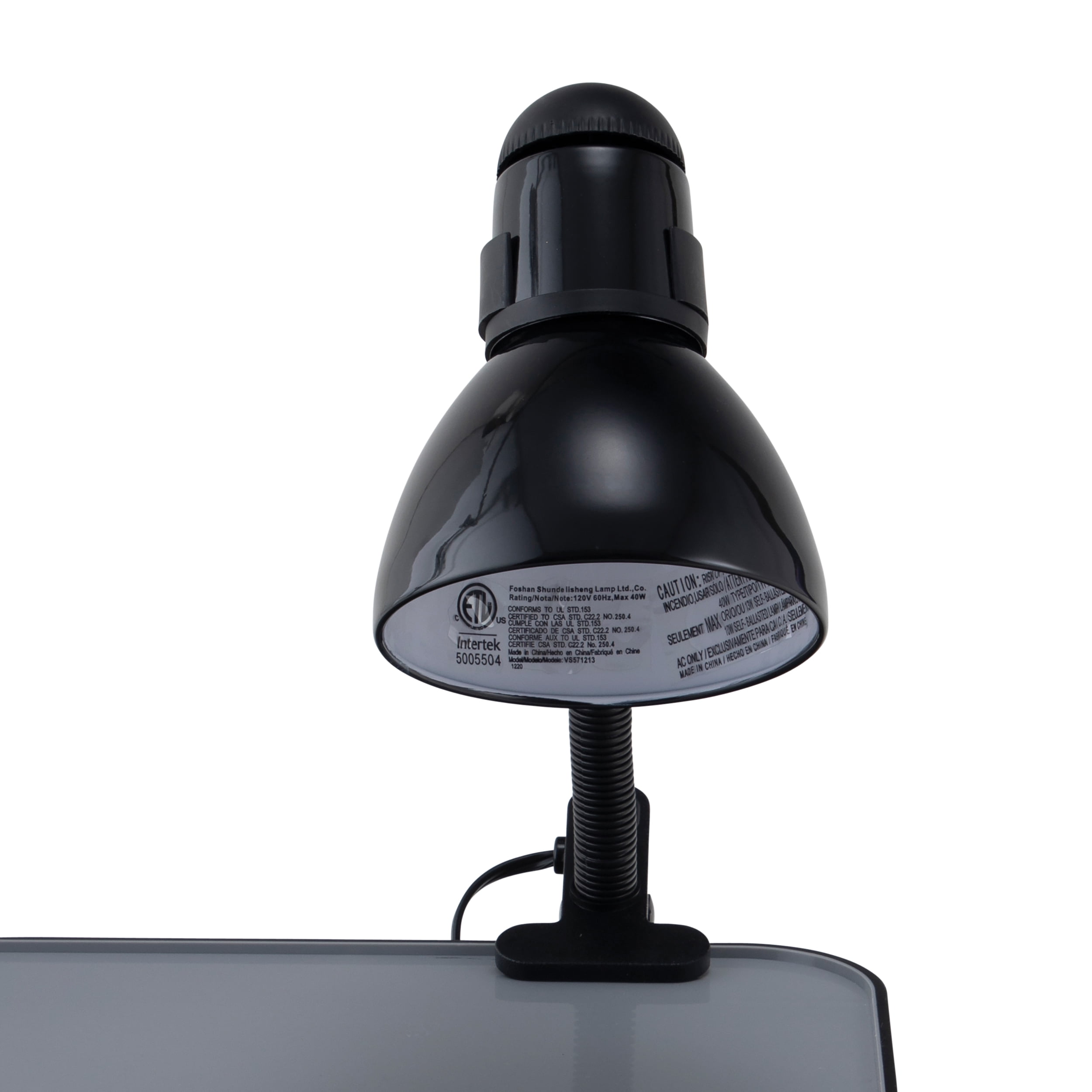 V-Light 14 inch Black Gooseneck Lamp with Clip-On