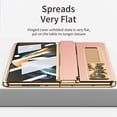 thumbnail image 5 of SaniMore for Samsung Galaxy Z Fold 5 7.6" Folding Magnetic Hinge Protection Case with Tempered Glass Film, PU Leather Cover with Wireless Charging & Kickstand Full Body Protective Shell, Pink Gold, 5 of 7