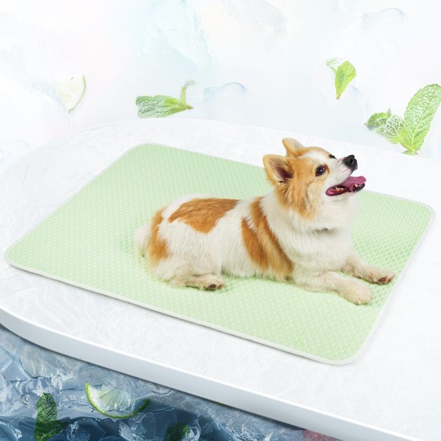 Dog Cooling Mat Breathable Cooling Pad for Dog Cats Washable Pet Cooling Mat for Indoor Outdoor Pets with Non-Slip Bottom 40 x 28 inch Light Green Large