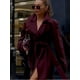 thumbnail image 5 of Abrigo de lana rojo vino con cuello Vintage para mujer, prendas de vestir exteriores elegantes de manga larga con doble botonadura, abrigos largos de calle nueva para otoño, 5 of 5