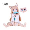 thumbnail image 1 of Figura de Anime de cabeza dorada My Cat Is A Kawaii Girl, Sakura, harina de soja, sentarse y comer peces, juguete coleccionable de PVC, 14/21CM, 1 of 5