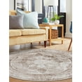 thumbnail image 5 of Unique Loom Sofia Collection Area Rug - Salle Garnier (5' 1" Round Beige/Ivory), 5 of 7