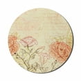 thumbnail image 1 of Vintage Mouse Pad for Computers, Double Exposure Background Roses and Lettering Love Words Once upon a Time Theme, Round Non-Slip Thick Rubber Modern Mousepad, 8" Round, Cream Pink, by Ambesonne, 1 of 2