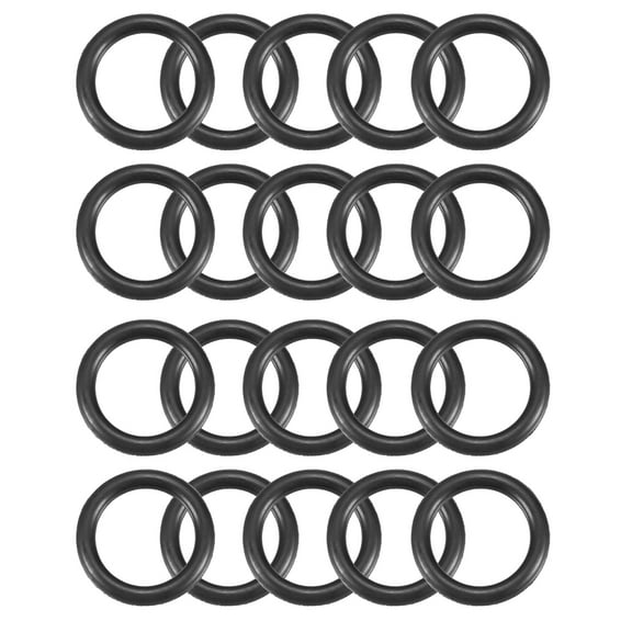 15mm OD 3mm Thickness Black Silicone O Ring Seal Gasket 20 Pcs