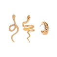 thumbnail image 1 of Boucles d'Oreilles Trois Pièces en Métal Motif Serpent Vent Froid Rétro, 1 of 8