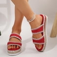 thumbnail image 7 of Caywon Women's Wedge Sandals Flat Open Toe Non Slip Slides Comfortable Chunky Low Heel Beach Sandals Slide Sandals Comfortable Casual, 7 of 7
