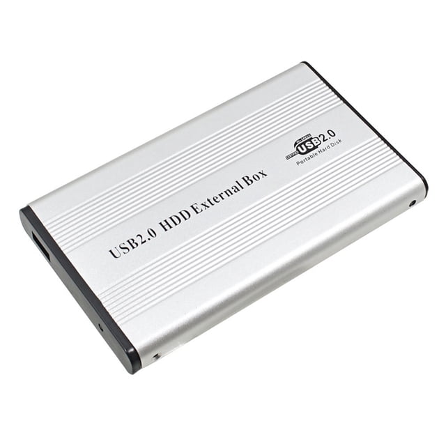 Hard Drive Enclosure, USB2.0 to IDE Disk Case Hdd Enclosure Docking Station with 2.5 HDD for Desktop PC Computer Portable Box Aluminum Alloy Silver Not Inclube Disk