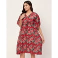 thumbnail image 2 of Moomaya Sleepwear, Printed Kaftan For Women, V-Neck Cotton Caftan Sleep Dress, 2 of 8