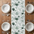 thumbnail image 6 of Sage Green Flower Table Runner - 36 Inch Long, Kitchen Dining Table Runner Dresser Scarves, Vintage Rose Floral Botanical Leaf Farmhouse Decor for Coffee Tables Wedding Party Banquet, 6 of 8