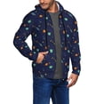 thumbnail image 2 of Wukai Space Galaxy Print Men's Zip-Up Hoodie,Fleece Full-Zip Hoodie for Men, Hooded Sweatshirt-Small, 2 of 5