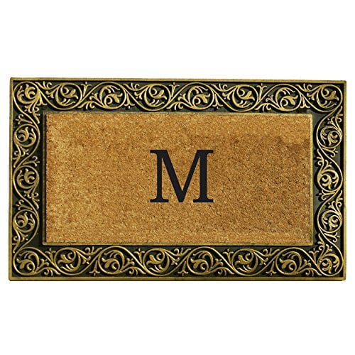 Home & More 10001GOLDM Prestige Gold Monogram Doormat (Letter M)