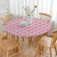 thumbnail image 3 of Pink Cartoon Unicorn Flower Pattern Round Fitted Tablecloth with Elastic Edge,Dining Table Cover Waterproof,Outdoor Round Tablecloth for Camping,Dining,Indoor and Outdoor, 3 of 7