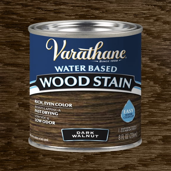 Dark Walnut, Varathane Water-Based Wood Stain-384351, Half Pint
