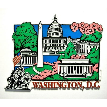 Washington D.C. Collage with Cherry Blossoms Fridge (Best Washington Dc Souvenirs)