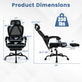 thumbnail image 3 of Costway Ergonomic Office Chair with Retractable Footrest & 135° Stepless Tilting Backrest, 3 of 10
