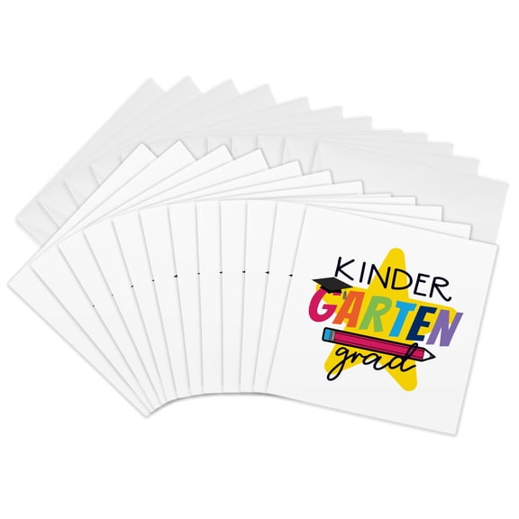 3drose, Kindergarten Grad, 12 Greeting Cards with Envelopes