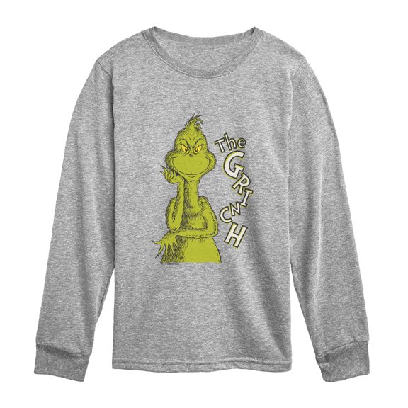 The Grinch - Big Portrait - Youth Boys Long Sleeve Graphic T-Shirt